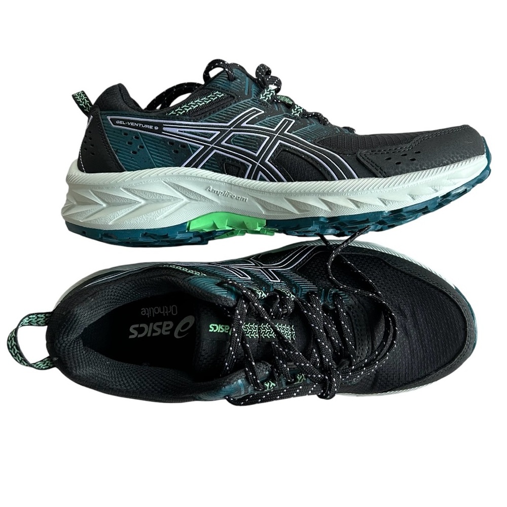 ASICS Women’s Gel Venture 9 Trail‎ Walking Shoes Traction Cushioned Black Aqua 7